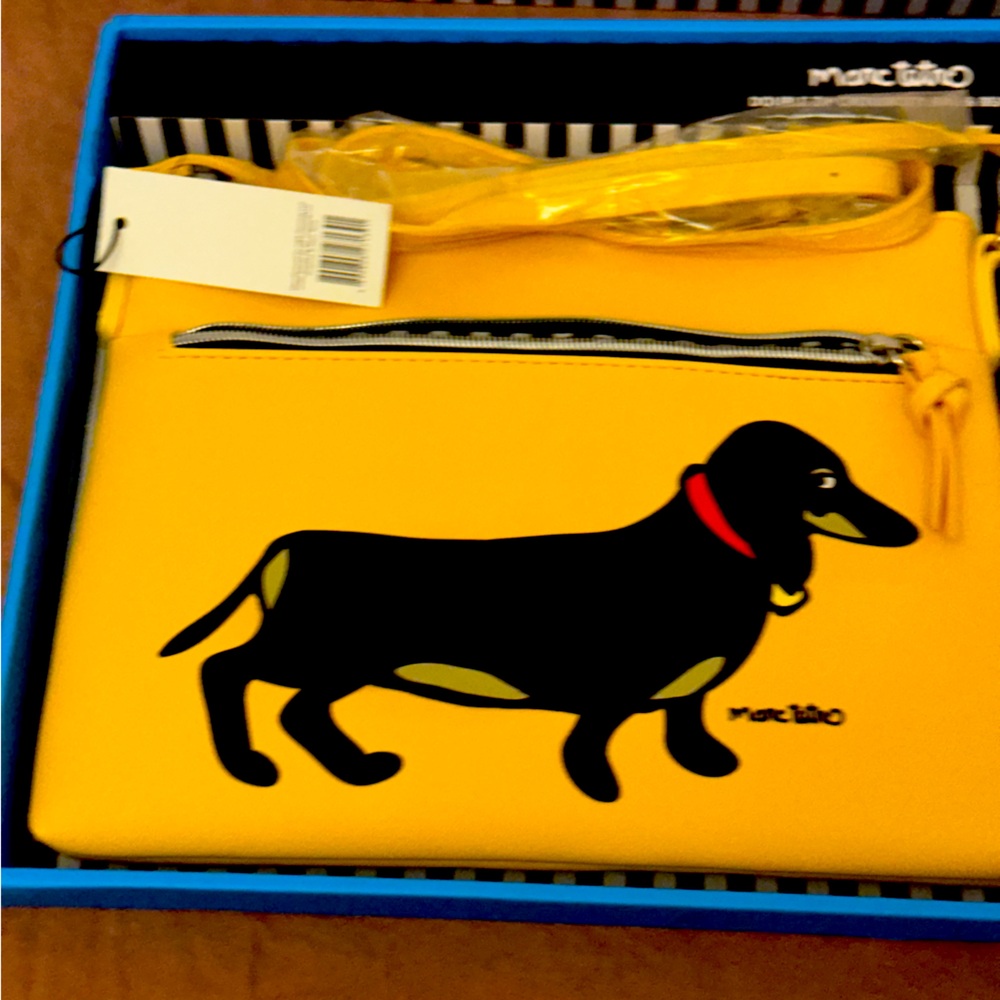 NWT Marc Tetro Dachshund Dog Crossbody Bag & Beanie Hat Gift Set- price is firm - Picture 2 of 11